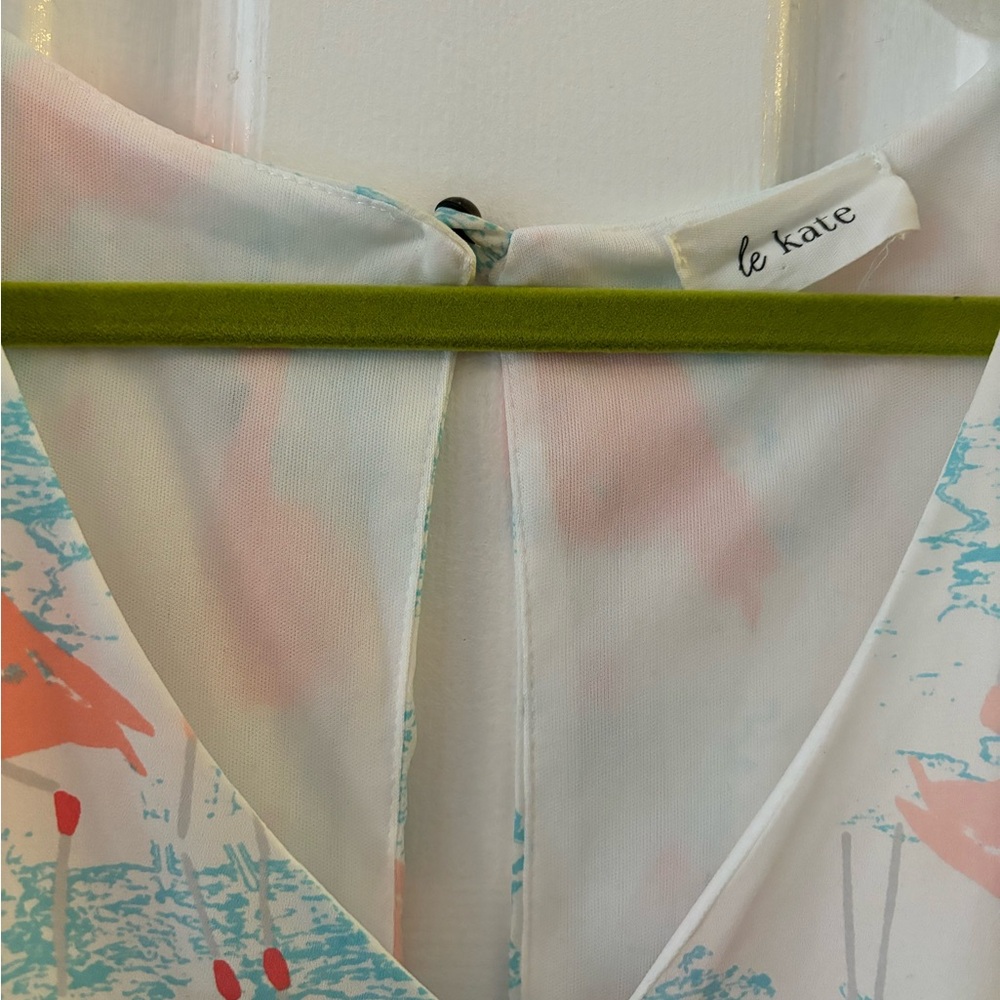 boutique brand romper with flamingo print - le Kate size M - Picture 2 of 5